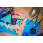 Tompa hegyű gyermekolló, 13 cm - türkiz (1064072)