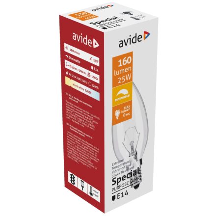 Izzó E14 25W Gyertya Speciális Avide