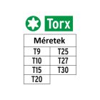 Torx bitfej készlet 7 db-os 25 mm
