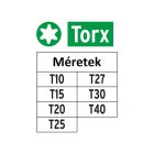 Torx bitfej készlet 7 db-os 50 mm