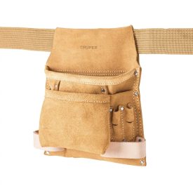 Szerszám és szegtartó bőrből, övvel 28 x 25 cm