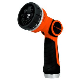  Locsolópisztoly, műanyag, 8 funkció, áramlásszabályozó gomb, lezáró kapocs, 13,5cm