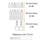 Bithegy készlet 47 részes 25 és 50 mm hosszú BIT-ek