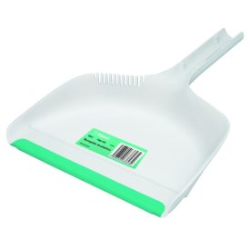 Műanyag szemétlapát gumírozott csíkkal az elején