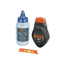   Kicsapó zsinór készlet műanyag házas kék krétaporral zsinór vízmértékkel